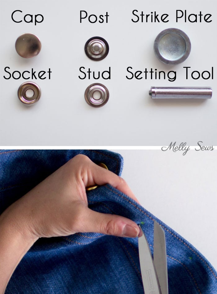 Step 1 - How to Set Snaps - Heavy Duty Snap Setting Instructions - Tutorial with Video from Melly Sews