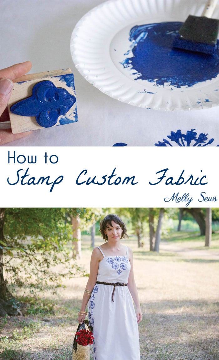 How to Stamp Fabric - How to Make Custom Print Fabric - Melly Sews