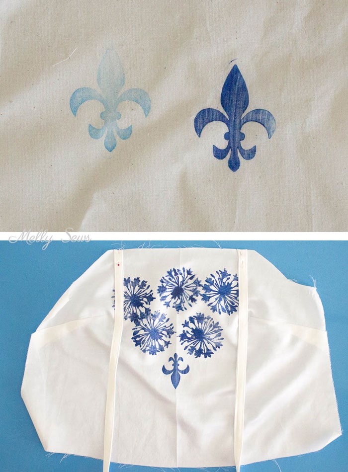 Stamped Bodice - How to Stamp Fabric - How to Make Custom Print Fabric - Melly Sews