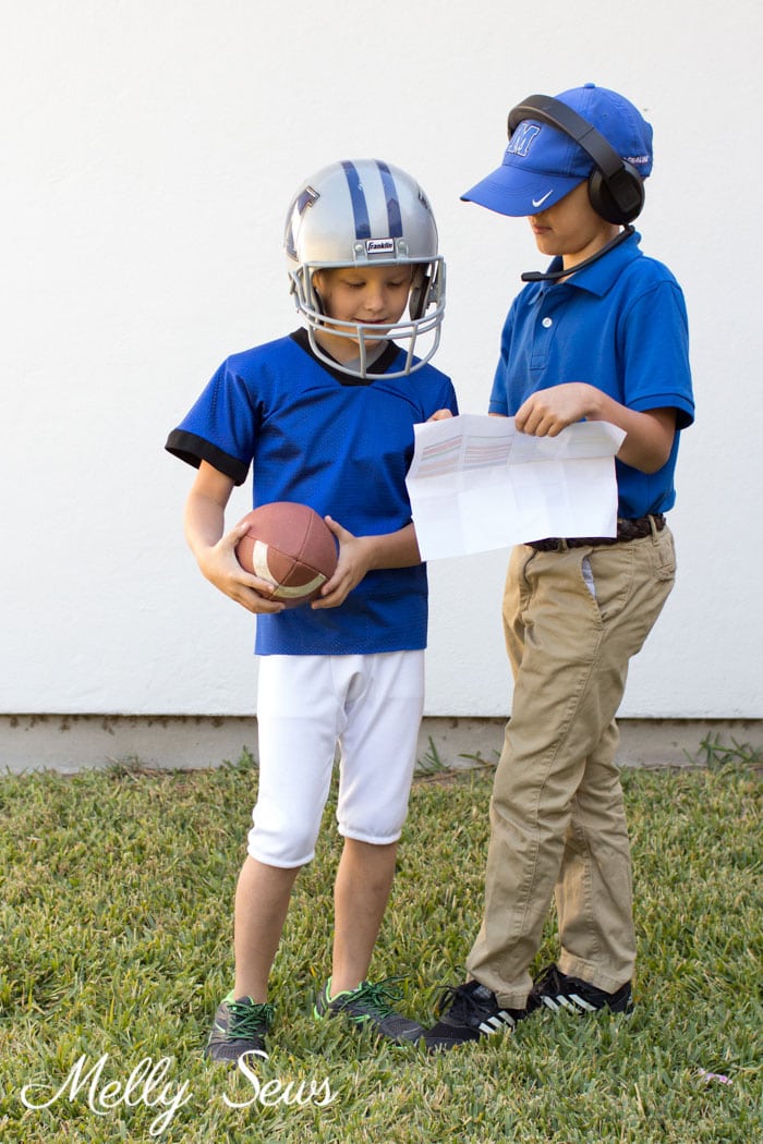 Football coach Costume - DIY Football Costumes - How to Make a Football Player Costume, How to Make a Cheerleader Costume, How to Make a Dance Squad Costume - Melly Sews Group Halloween Costume