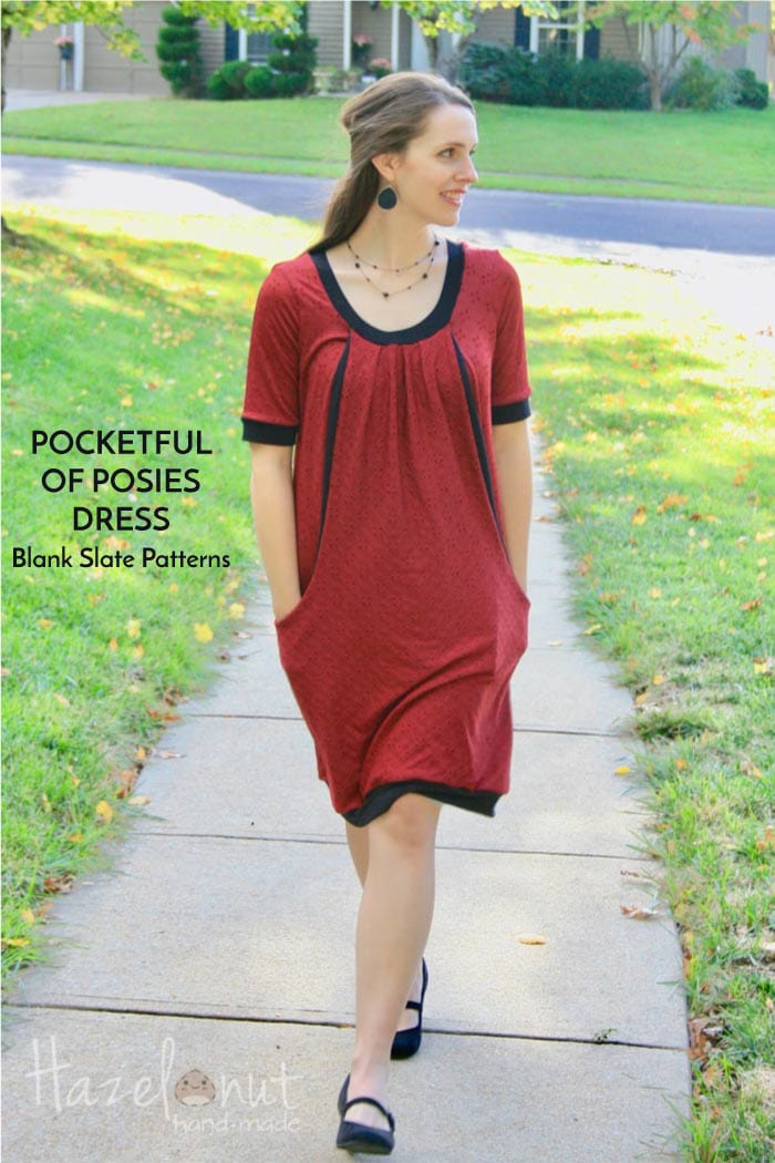 Pocketful of Posies dress sewing pattern by Blank Slate Patterns sewn by Hazelnut Handmade