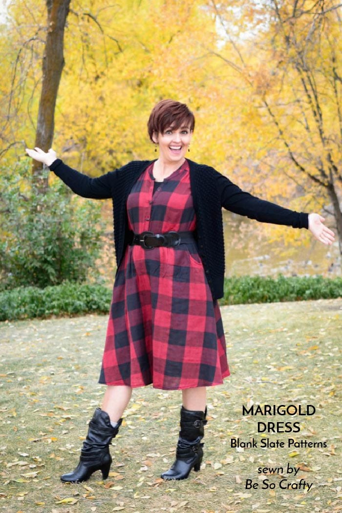 Marigold Dress sewing pattern from Blank Slate Patterns - sewn by Be So Crafty