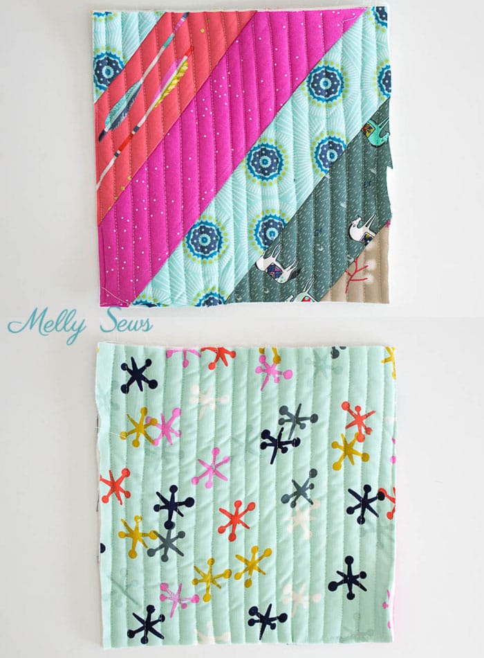 Step 6 - Sew a pot holder - quilt as you go - great scrapbuster - easy to make gift - DIY tutorial by Melly Sews