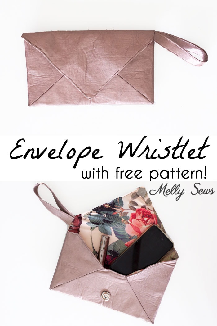 DIY Wristlet Tutorial - Make an Envelope Clutch Style bag with this free pattern from Melly Sews