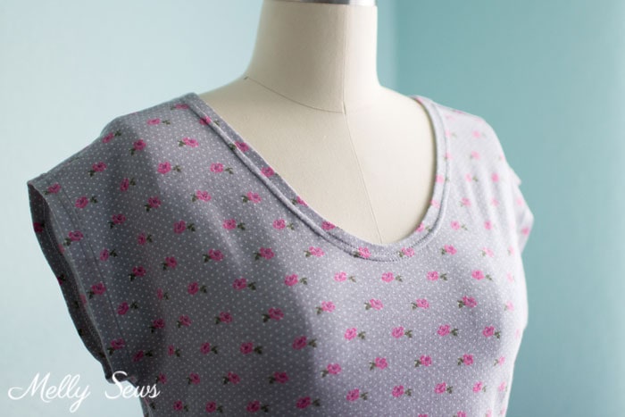Neckline - Sew a Sleep Shirt - DIY Nightgown with this tutorial and free pattern from Melly Sews