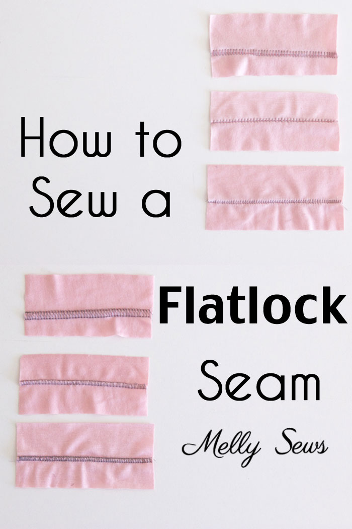 How to Sew a Flatlock Stitch on your Serger or Overlocker - Flatlock Hem with Serger - Melly Sews