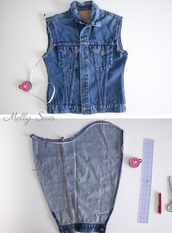 Step 2 - How to Alter a Jean Jacket - Sew a Denim Jacket - Melly Sews