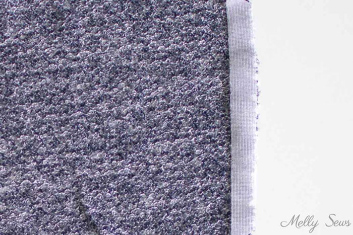 Use interfacing to support sweater knits - 5 Tip for Sewing with Sweater Knits - How to Sew Sweater Knits - Melly Sews