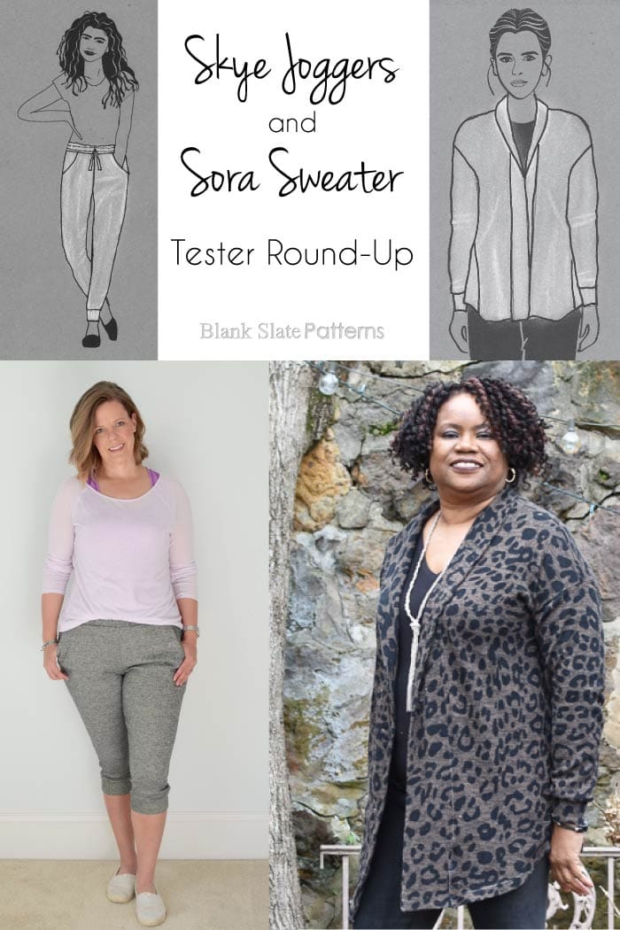 Skye Joggers & Sora Sweater cardigan and pullover sewing patterns from Blank Slate Patterns | Tester photo round-up