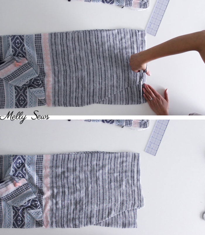 Step 4 - DIY Kimono-Style Wrap - Sew a Swim Cover From Scarves - Video Tutorial by Melly Sews