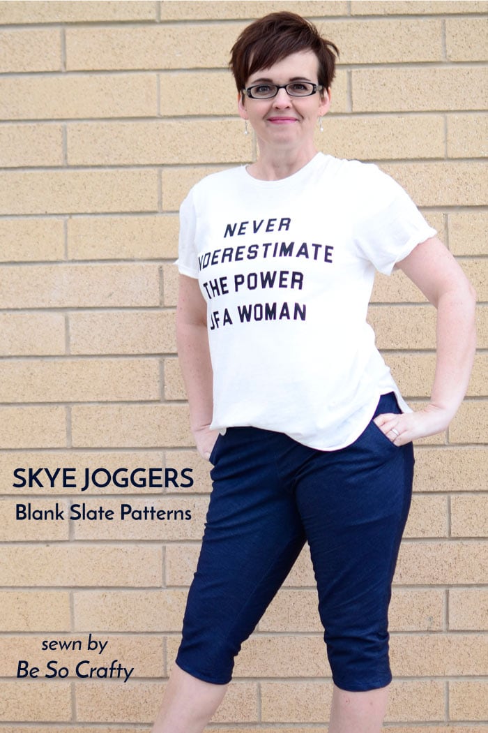 Skye Joggers sewing pattern from Blank Slate Patterns sewn by Be So Crafty