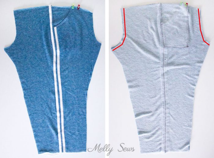 Stripes on pants - Step 2 - How to Add Stripes to Clothes - Sew Stripes - Melly Sews