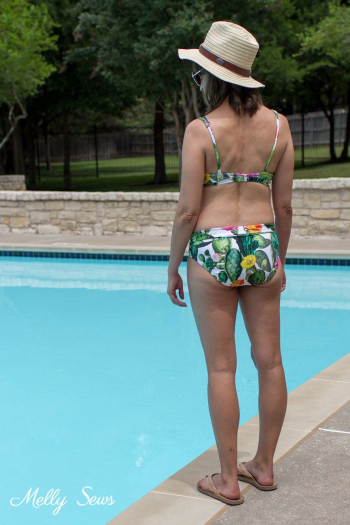 Sew a Bikini Bottom - Tutorial to make a DIY swimsuit - use a free panties pattern to make a bathing suit - Melly Sews