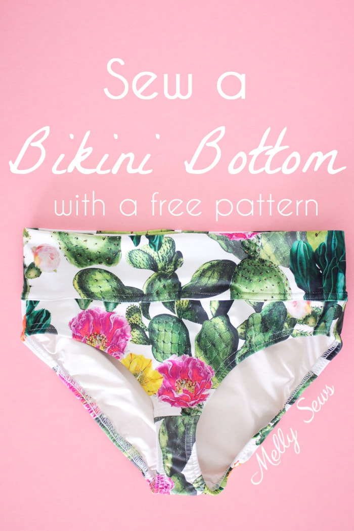 Sew a Bikini Bottom - Tutorial to make a DIY swimsuit - use a free panties pattern to make a bathing suit - Melly Sews