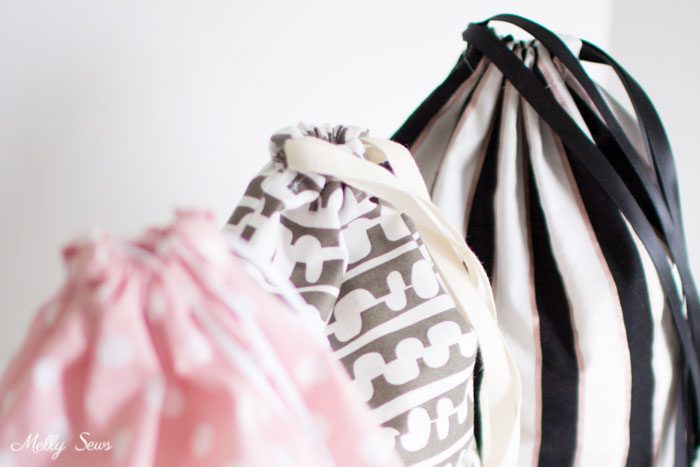 Quick sew - Sew a Drawstring Bag - Beginner Sewing Project - Melly Sews