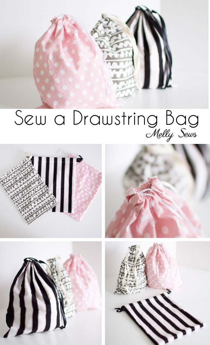 Sew a Drawstring Bag - Beginner Sewing Project - Melly Sews