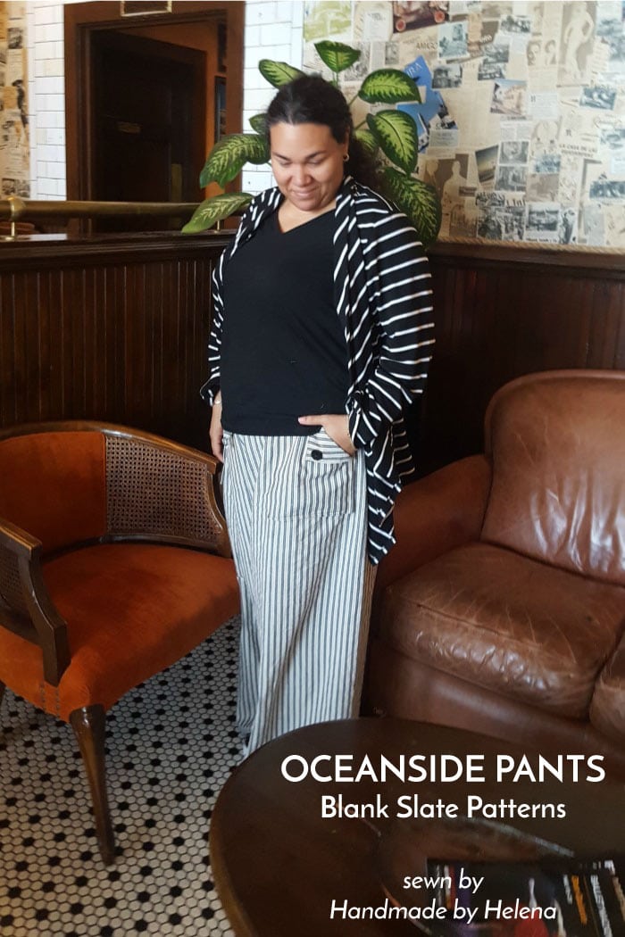 Oceanside Pants sewing pattern from Blank Slate Patterns sewn by Handmade by Helena