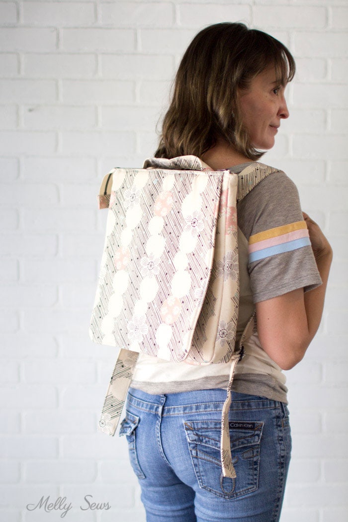 Canvas backpack - Sew the perfect travel bag - converts from a messenger bag to a backpack - Melly Sews