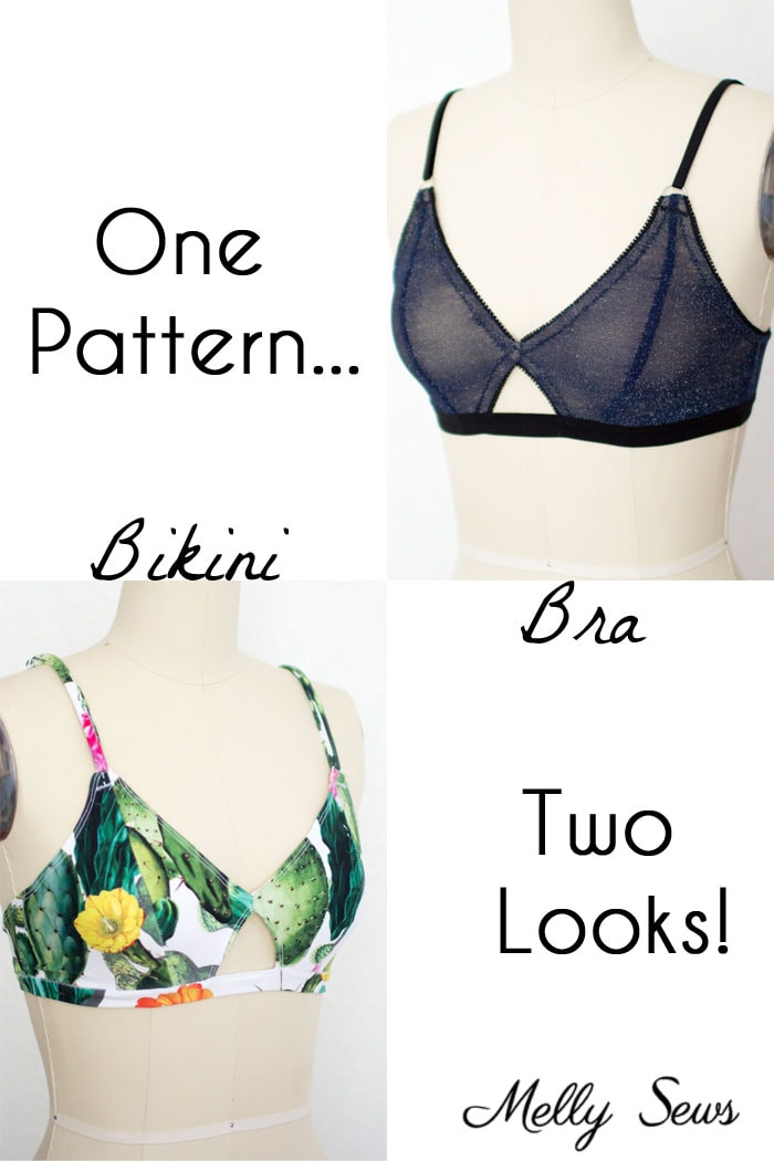 Bra to Bikini - Use a free bra pattern to sew a bikini top - DIY bikini top you can make yourself with this video tutorial.