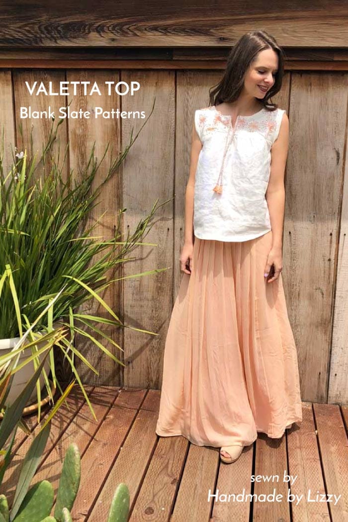Valetta Top sewing pattern by Blank Slate Patterns sewn by Handmade by Lizzy