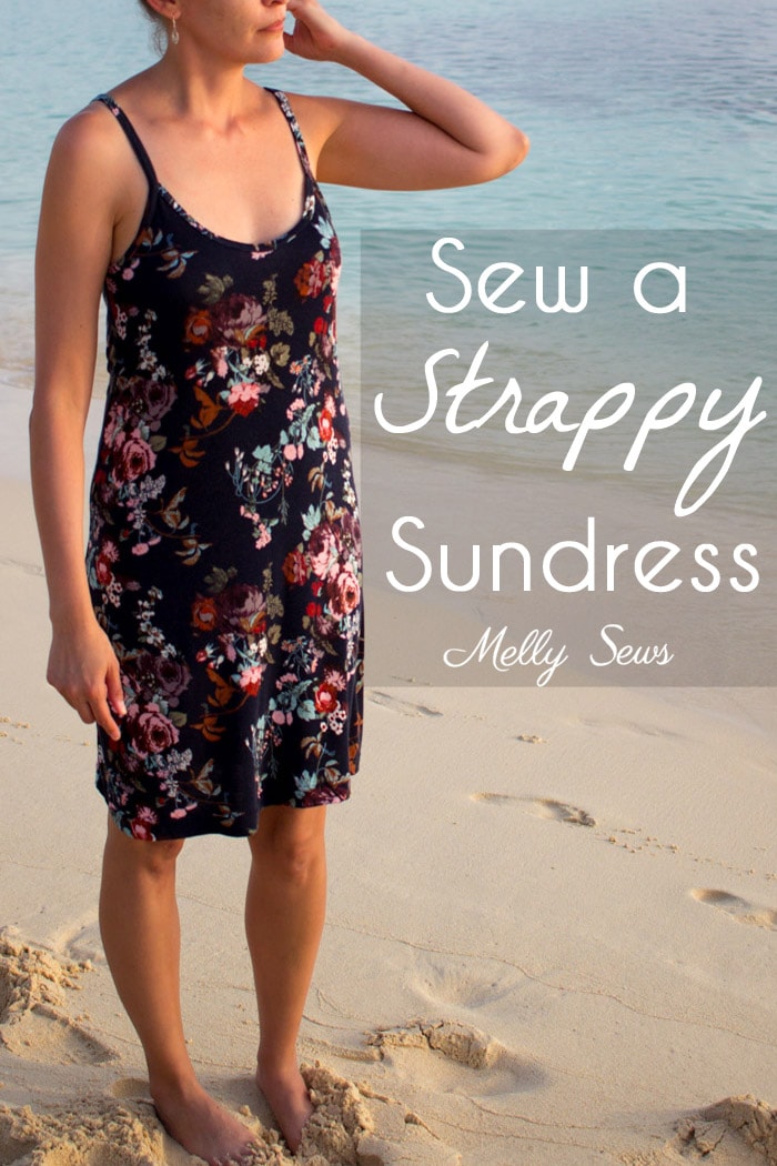 Sew Spaghetti Strap Dress - Make a Strappy Tank Dress - Video and DIY Tutorial by Melly Sews