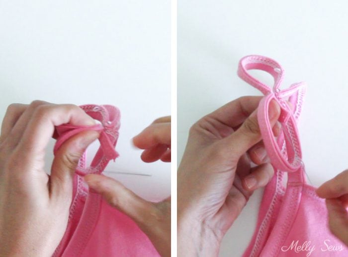 Step 5 - Sew Adjustable Straps - How to Install Lingerie Sliders - Melly Sews