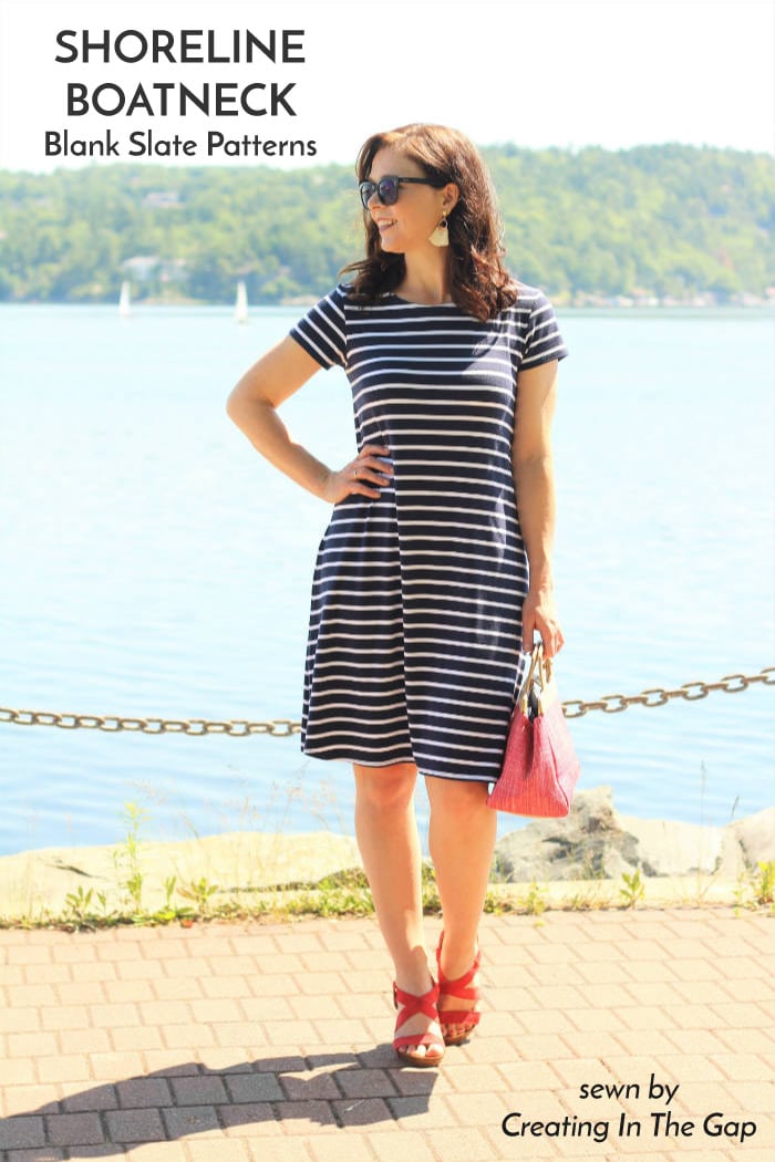 Shoreline Boatneck sewing pattern from Blank Slate Patterns sewn by Creating in the Gap