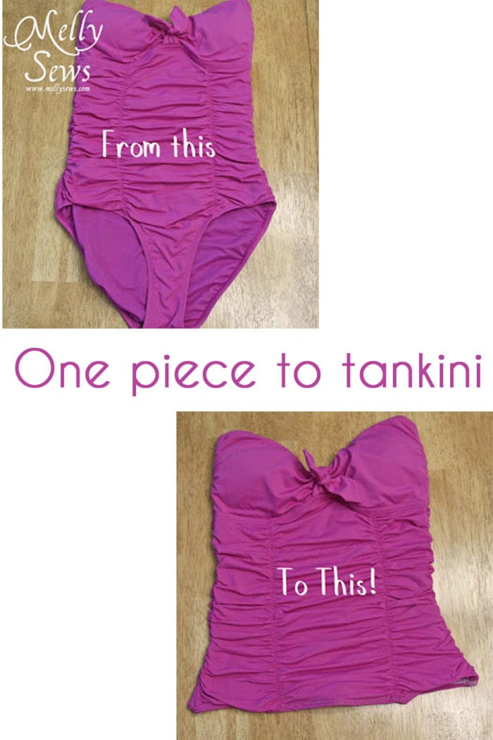 One piece swimsuit to a tankini top