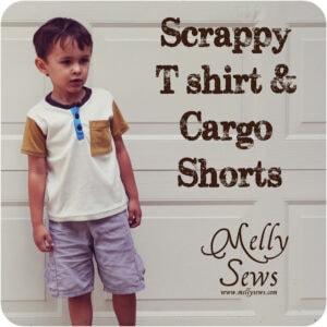 Young kid wearing a custom henley t-shirt and shorts outfit