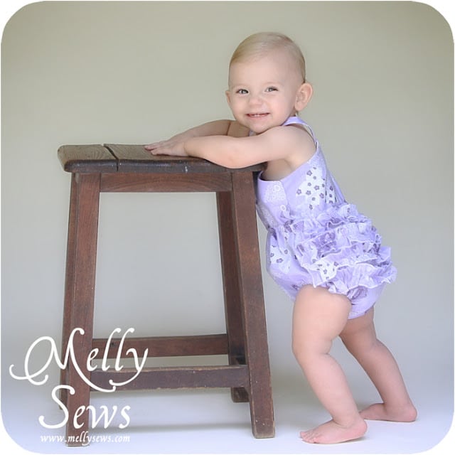 Adorable baby girl romper tutorial and free pattern by Melly Sews