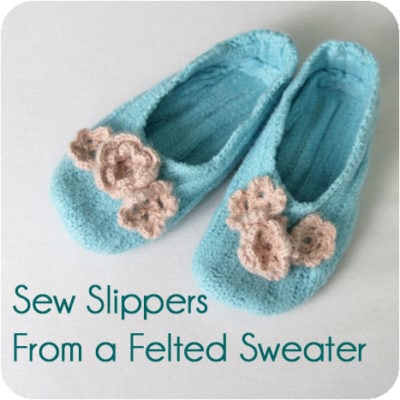 How to Sew Slippers from a Felted Sweater – A Tutorial