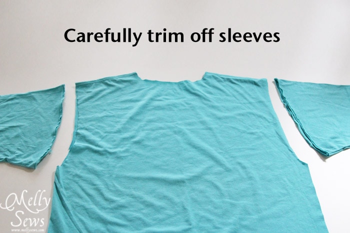 Cut the sleeves off a t-shirt