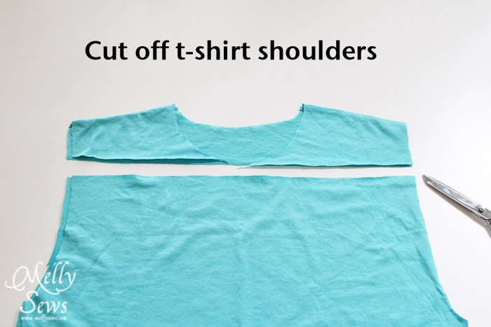 Cut the shoulders oof a t-shirt
