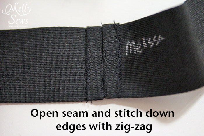 Sew elastic into a waistband