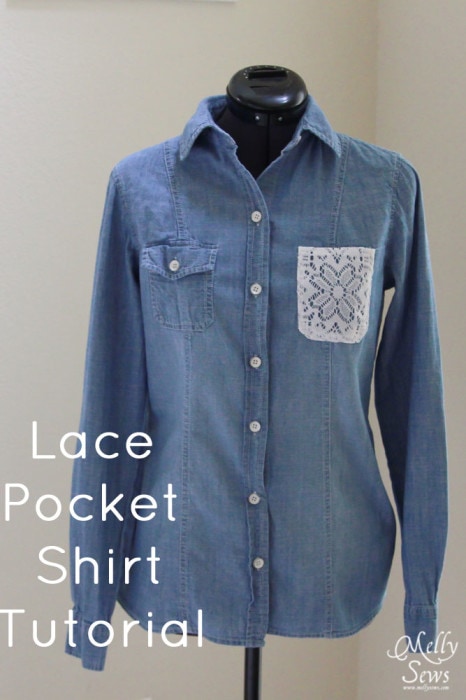 Lace Pocket Shirt - Melly Sews