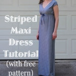 Striped Maxi Sundress Tutorial by Melly Sews with free pattern