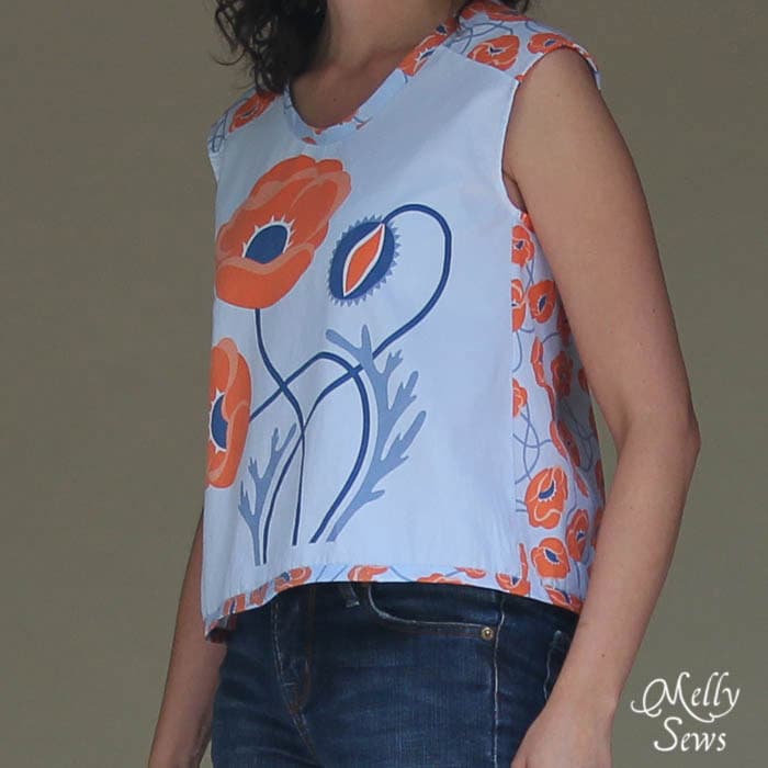 Crossback Top for Summer by Melly Sews featuring Modern Yardage fabric - free pattern!