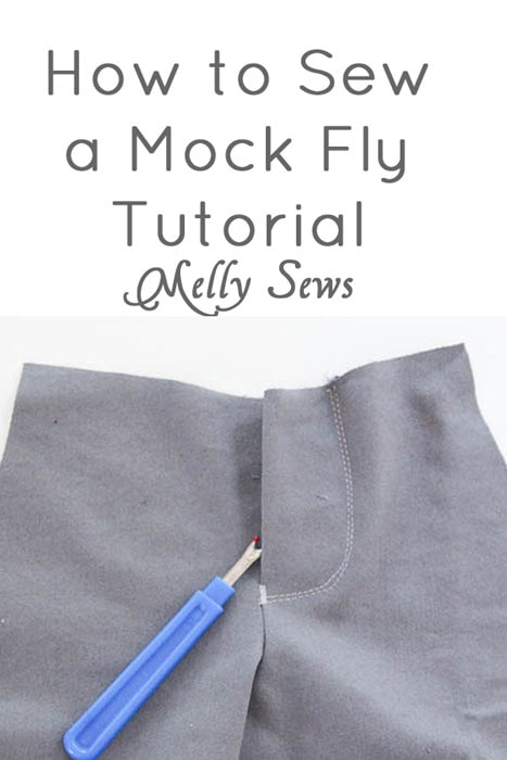 How to sew a mock fly - a tutorial by Melly Sews
