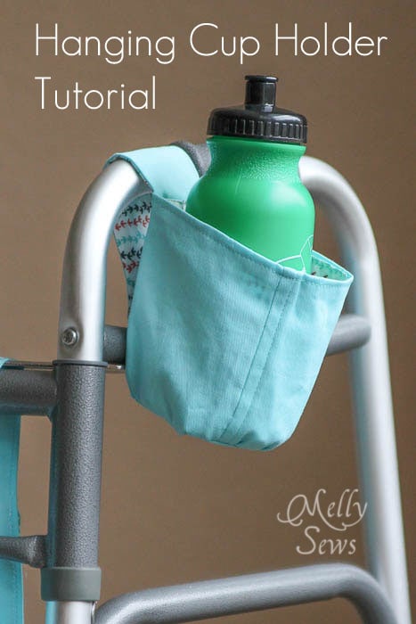 Hanging cupholder tutorial - great for walkers or strollers - Melly Sews