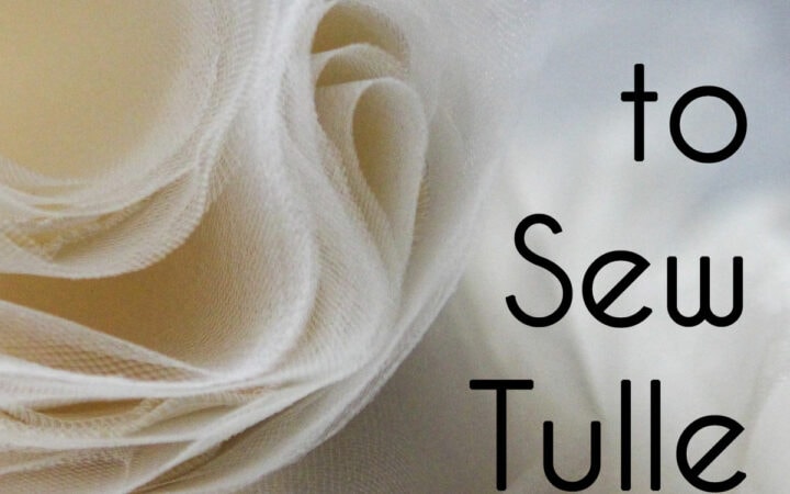 Folds of ivory tulle fabric and text How to Sew Tulle