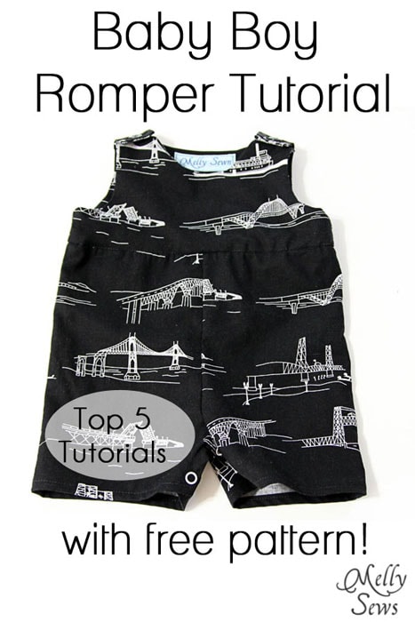 Romper Tutorial and Pattern - Melly Sews #boysewing #sewing #babysewing