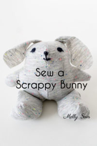 DIY Bunny Stuffy with a free plushie pattern to sew from scrap fabric