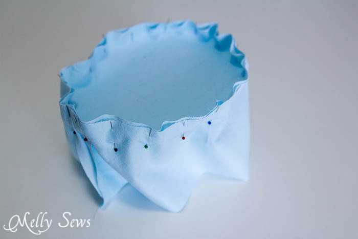 Attach crown to side band - How to sew a hat - http://mellysews.com