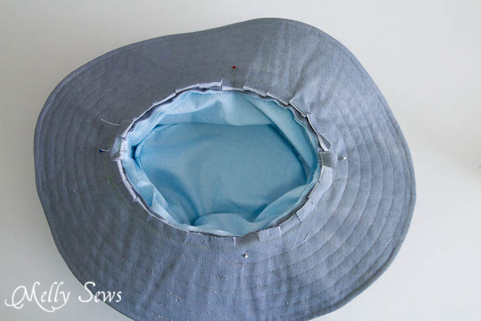 Insert lining - How to sew a hat - http://mellysews.com