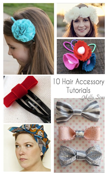 10 Hair Accessory Tutorials to sew and make - Melly Sews