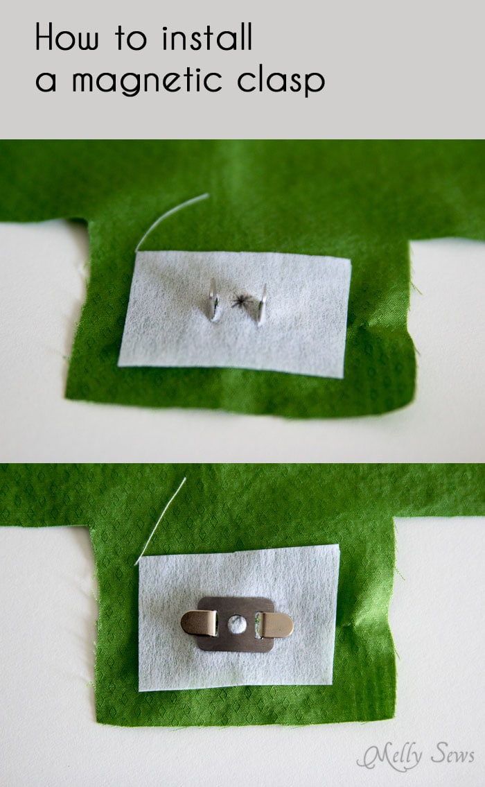 How to install a magnetic clasp on a purse - Melly Sews