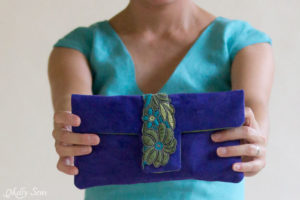 Want! Suede Clutch Tutorial with free pattern - Melly Sews