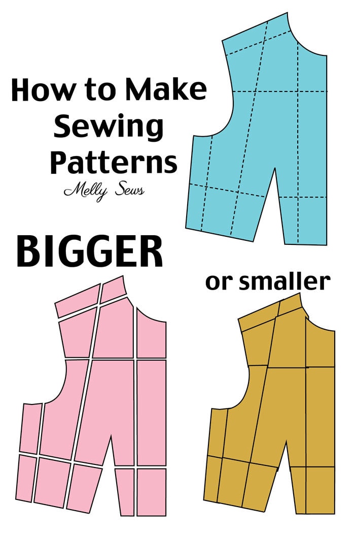 How to make a sewing pattern bigger or smaller - Pattern Grading tutorial - Melly Sews 