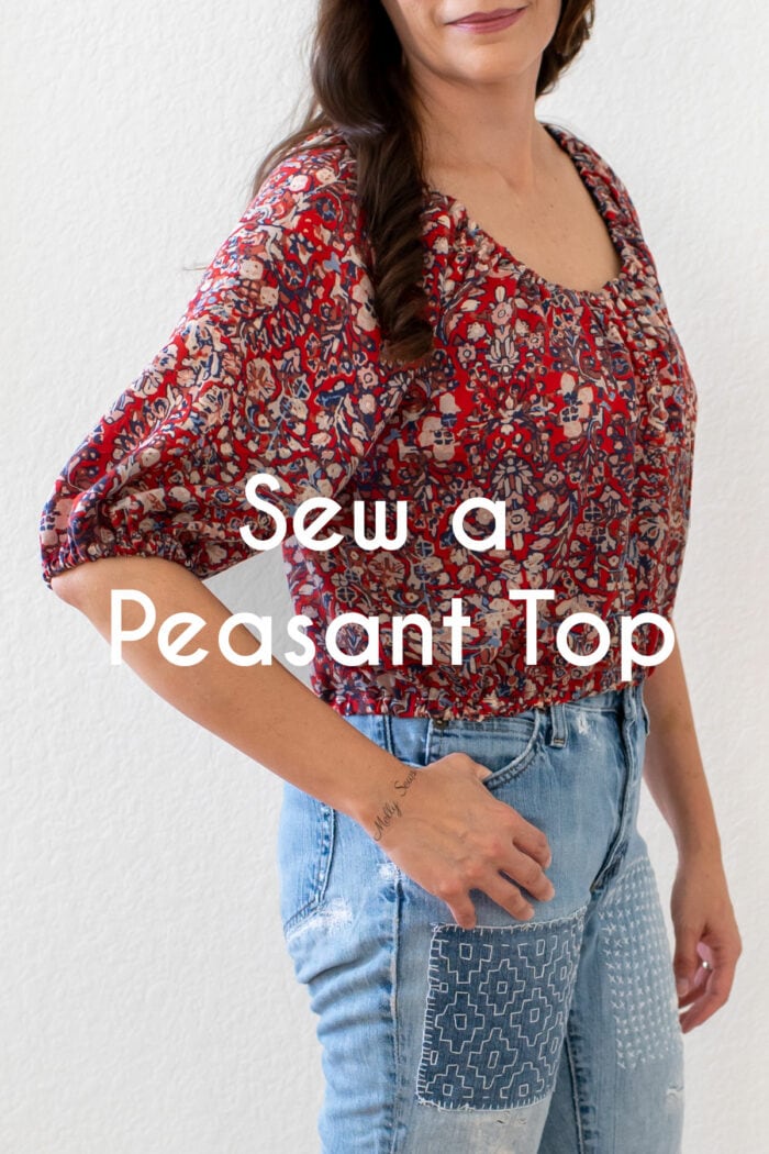 How to sew a peasant top with a free sewing pattern for women