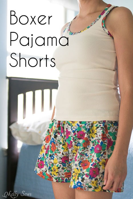Cute print, easy sew - Boxer Pajama Shorts (with free pattern) - MellySews
